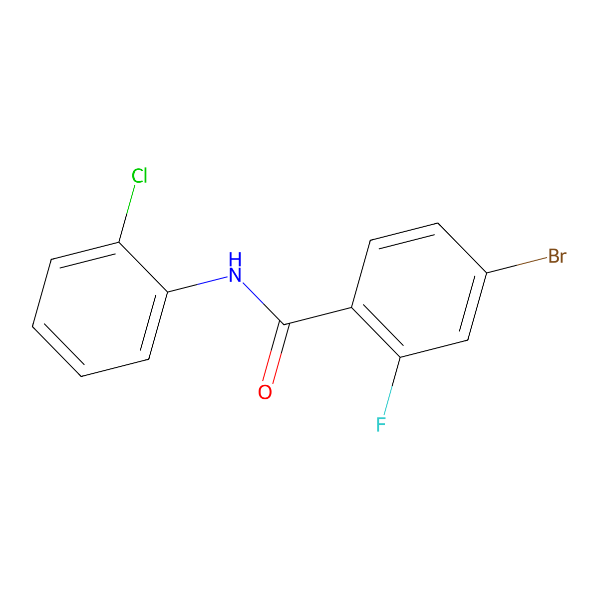 4-bromo-N-(2-chlorophenyl)-2-fluorobenzamide molecular structure, CAS 391223-12-4