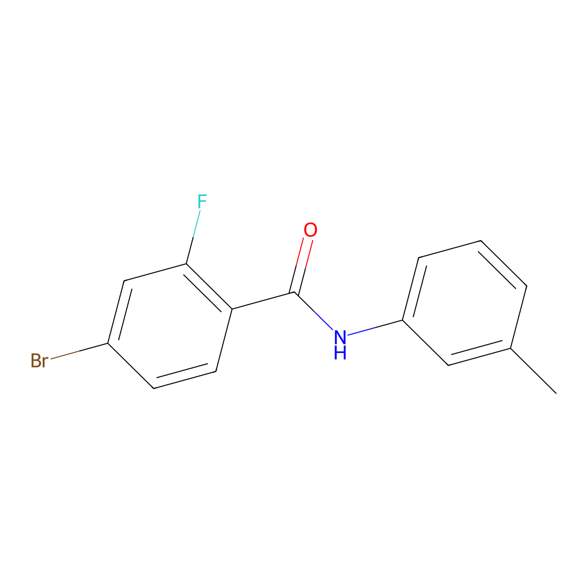 4-bromo-2-fluoro-N-(3-methylphenyl)benzamide molecular structure, CAS 391223-21-5