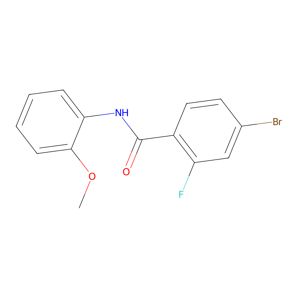 4-bromo-2-fluoro-N-(2-methoxyphenyl)benzamide molecular structure, CAS 391223-24-8