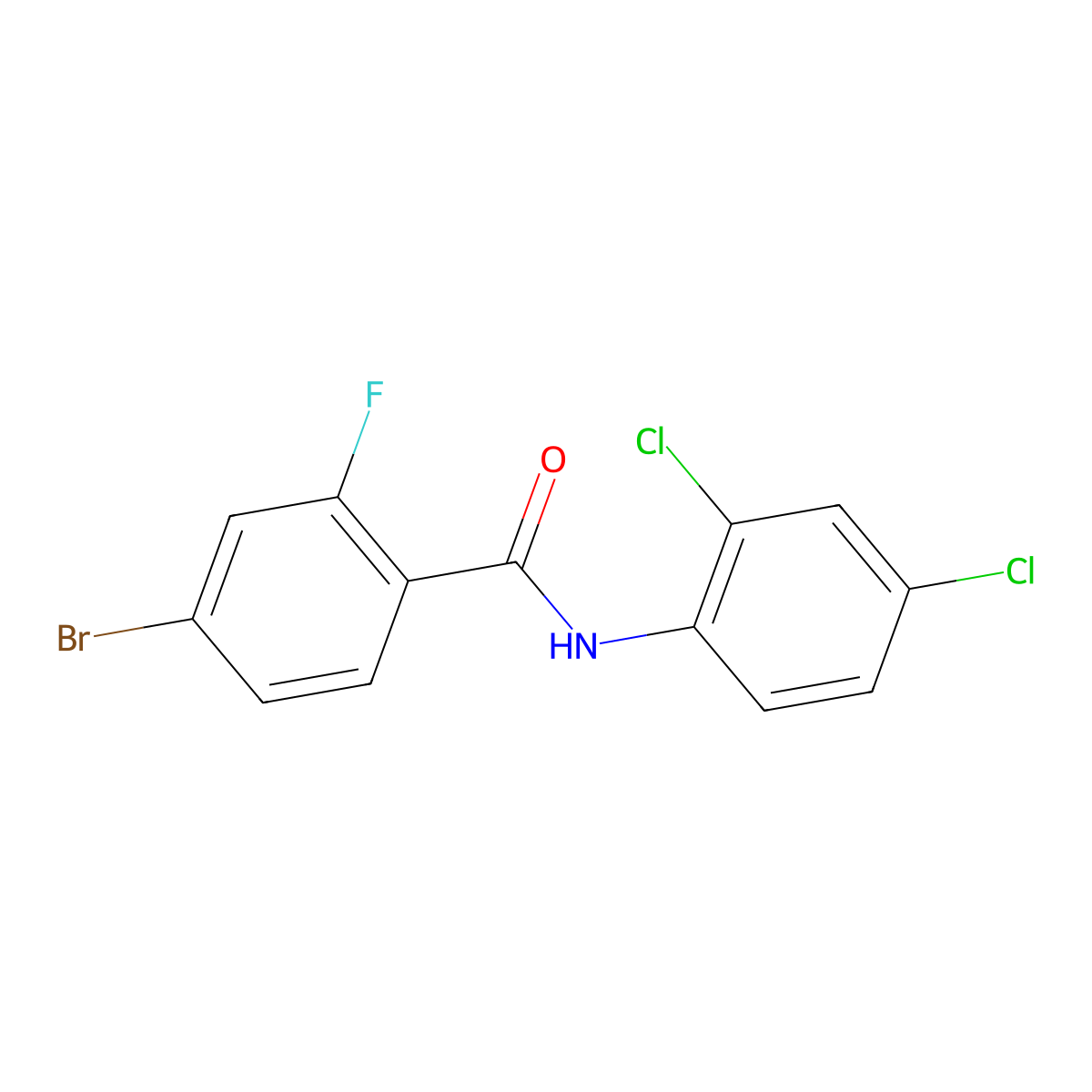 4-bromo-N-(2,4-dichlorophenyl)-2-fluorobenzamide molecular structure, CAS 391223-39-5