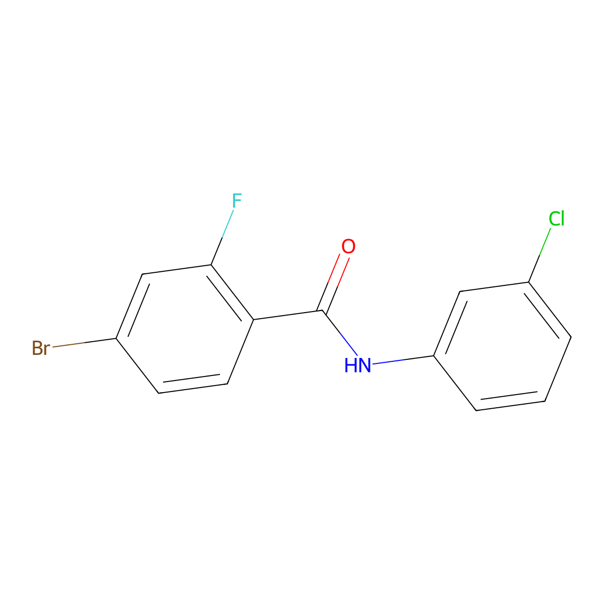 4-bromo-N-(3-chlorophenyl)-2-fluorobenzamide molecular structure, CAS 391223-43-1
