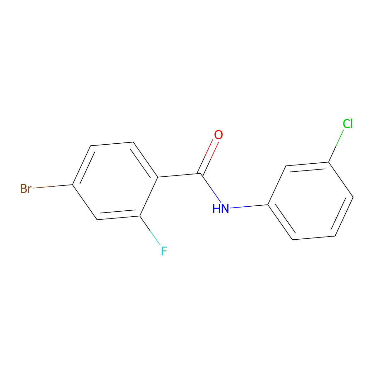 4-bromo-N-(3-chlorophenyl)-2-fluorobenzamide molecular structure, CAS 391223-43-1