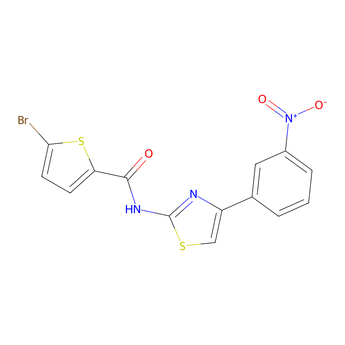 5-bromo-N-[4-(3-nitrophenyl)-1,3-thiazol-2-yl]thiophene-2-carboxamide molecular structure, CAS 391223-49-7