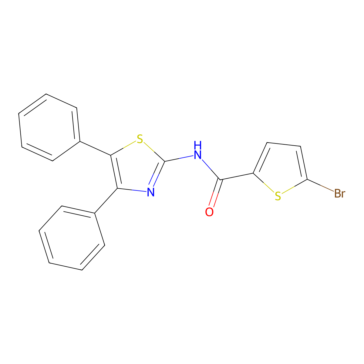 5-bromo-N-(4,5-diphenyl-1,3-thiazol-2-yl)thiophene-2-carboxamide molecular structure, CAS 391223-57-7