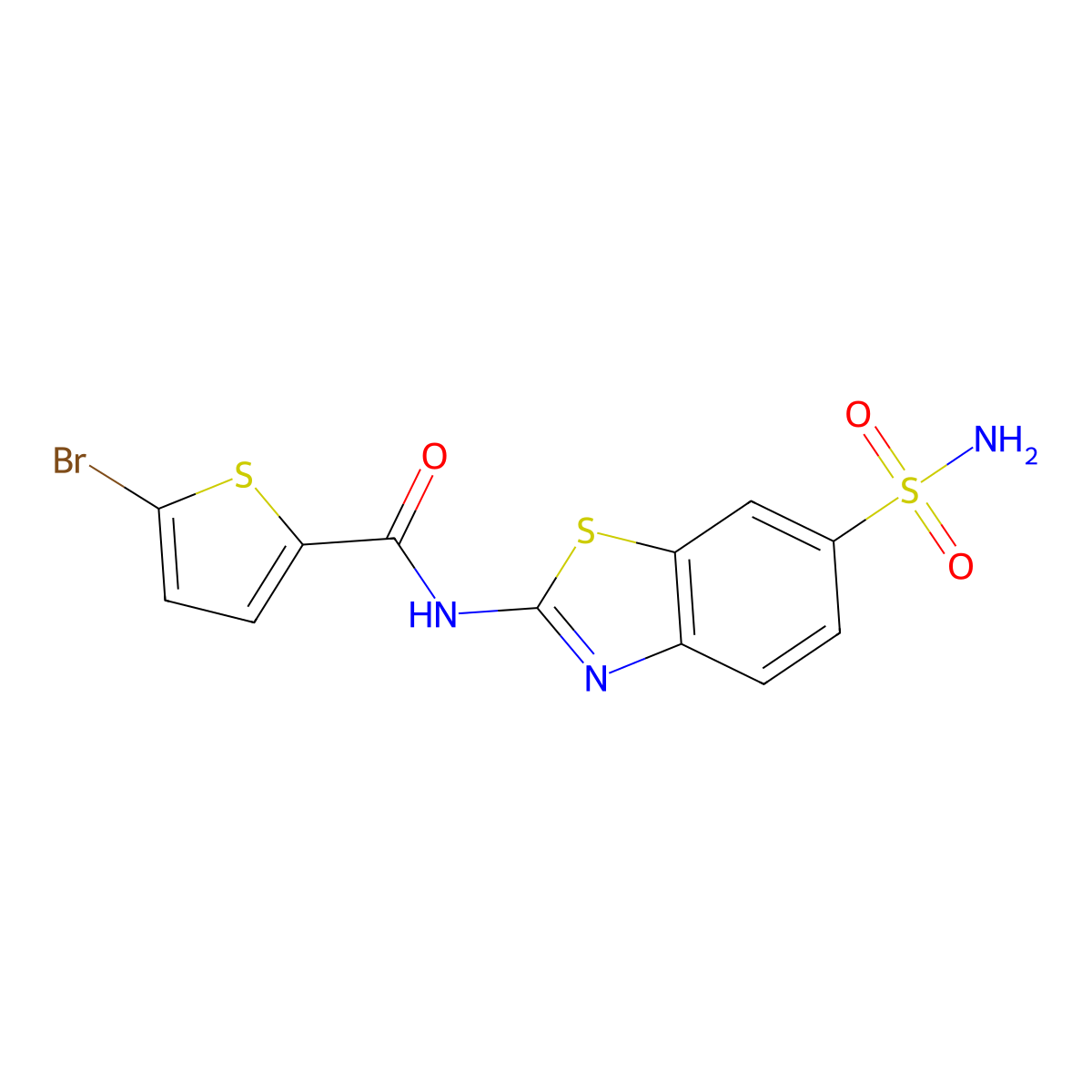 5-bromo-N-(6-sulfamoyl-1,3-benzothiazol-2-yl)thiophene-2-carboxamide molecular structure, CAS 391223-62-4