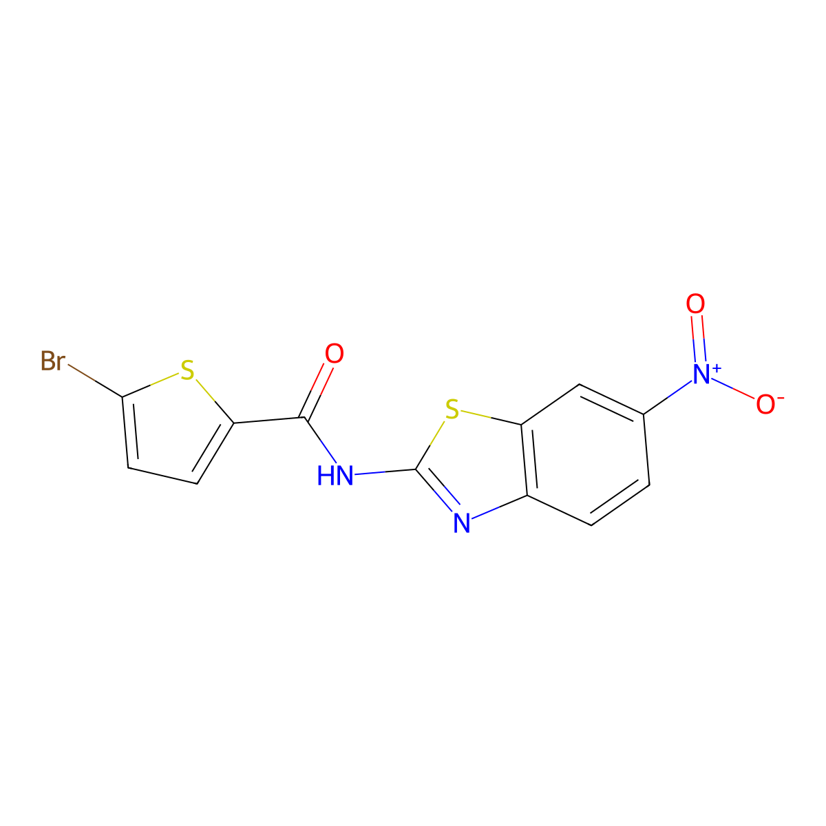 5-bromo-N-(6-nitro-1,3-benzothiazol-2-yl)thiophene-2-carboxamide molecular structure, CAS 391223-64-6