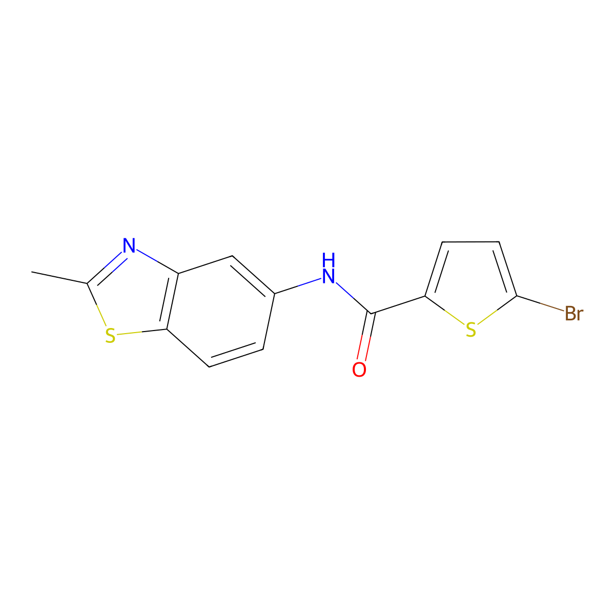 5-bromo-N-(2-methyl-1,3-benzothiazol-5-yl)thiophene-2-carboxamide molecular structure, CAS 391223-69-1