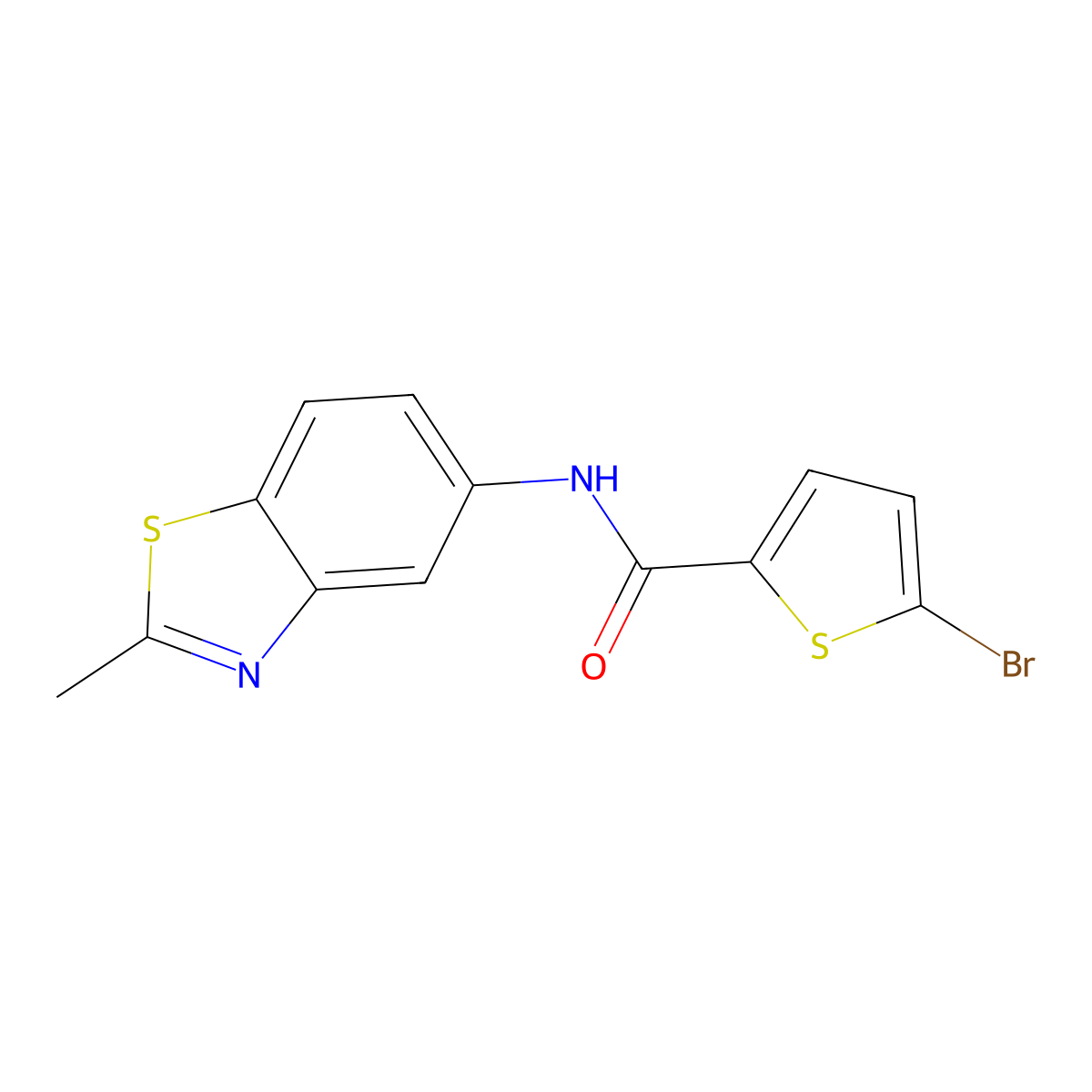 5-bromo-N-(2-methyl-1,3-benzothiazol-5-yl)thiophene-2-carboxamide molecular structure, CAS 391223-69-1