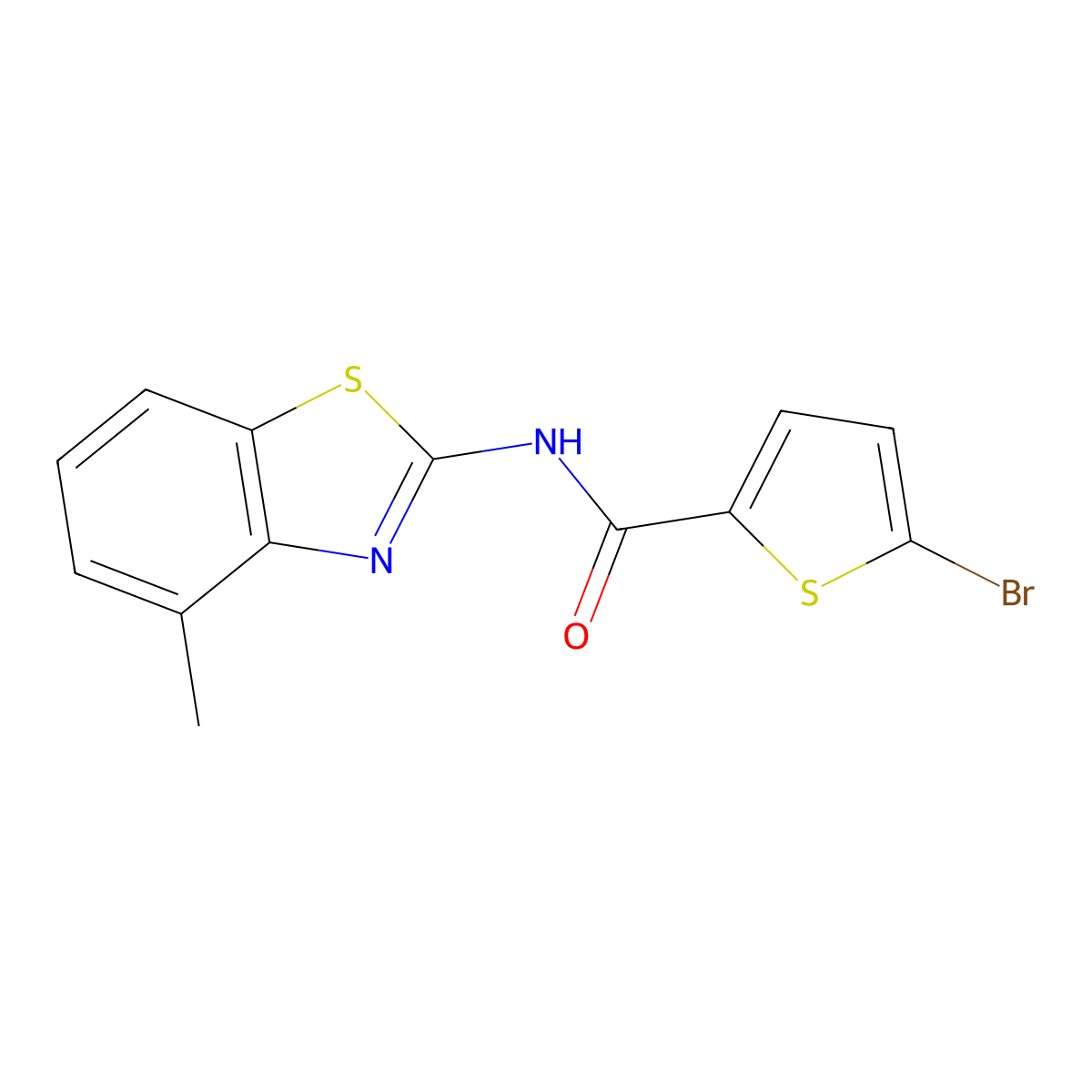 5-bromo-N-(4-methyl-1,3-benzothiazol-2-yl)thiophene-2-carboxamide molecular structure, CAS 391223-71-5