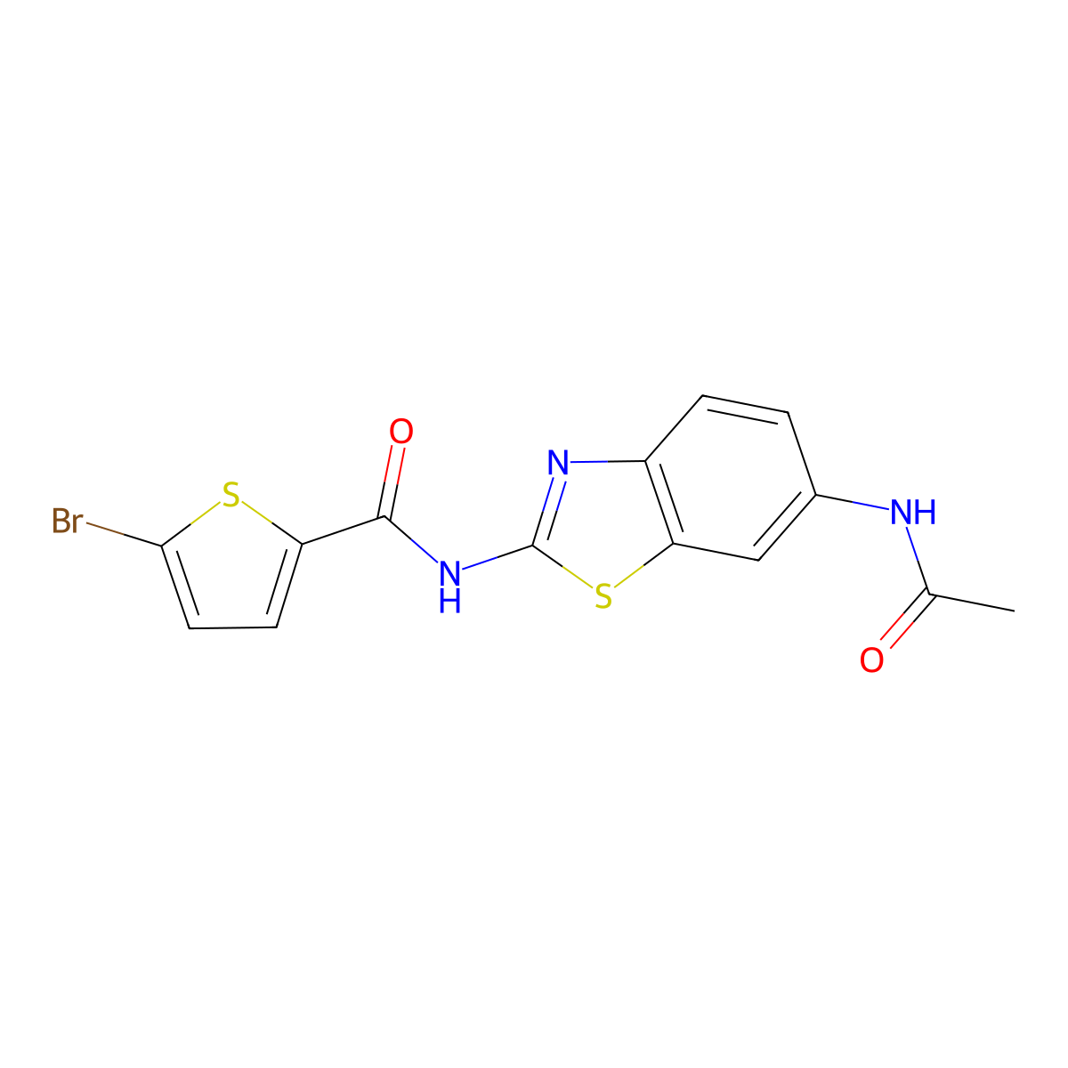 N-(6-acetamidobenzo[d]thiazol-2-yl)-5-bromothiophene-2-carboxamide molecular structure, CAS 391223-73-7