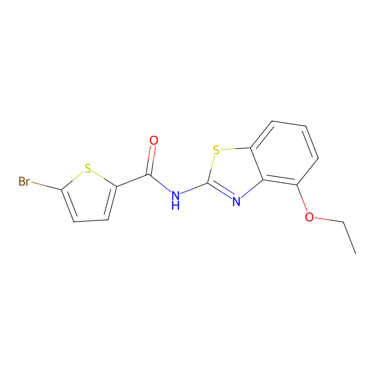 5-bromo-N-(4-ethoxy-1,3-benzothiazol-2-yl)thiophene-2-carboxamide molecular structure, CAS 391223-75-9