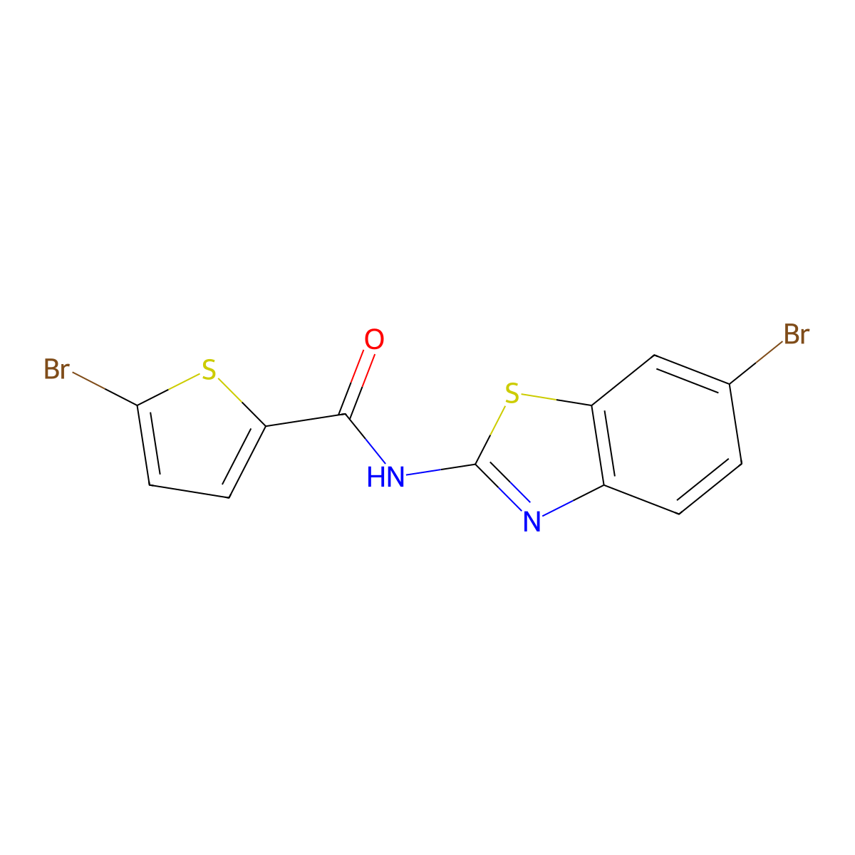 5-bromo-N-(6-bromo-1,3-benzothiazol-2-yl)thiophene-2-carboxamide molecular structure, CAS 391223-89-5