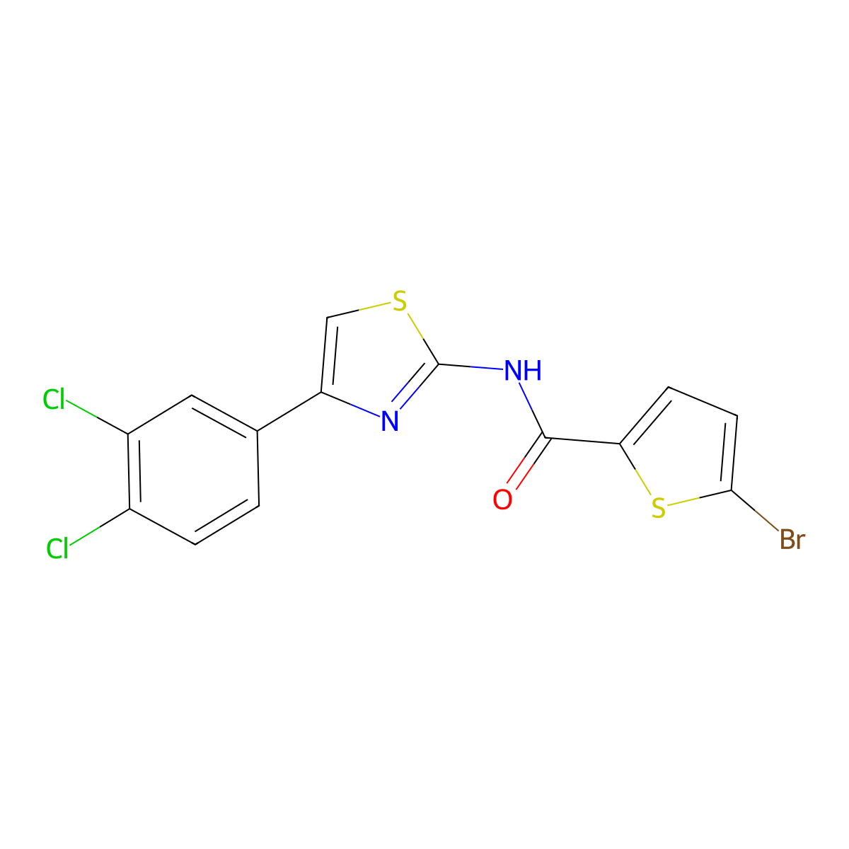 5-bromo-N-[4-(3,4-dichlorophenyl)-1,3-thiazol-2-yl]thiophene-2-carboxamide molecular structure, CAS 391223-91-9