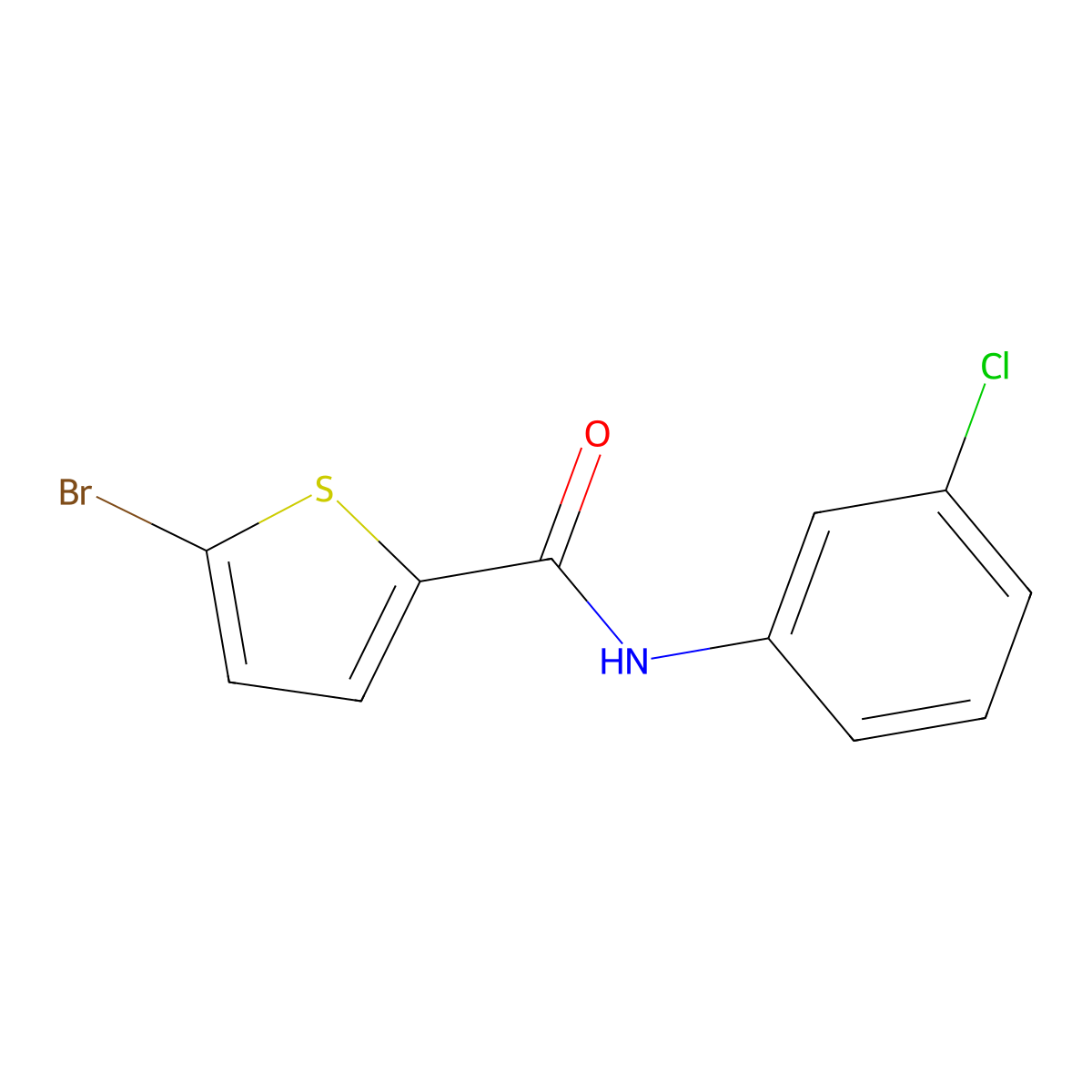 5-bromo-N-(3-chlorophenyl)thiophene-2-carboxamide molecular structure, CAS 391223-94-2