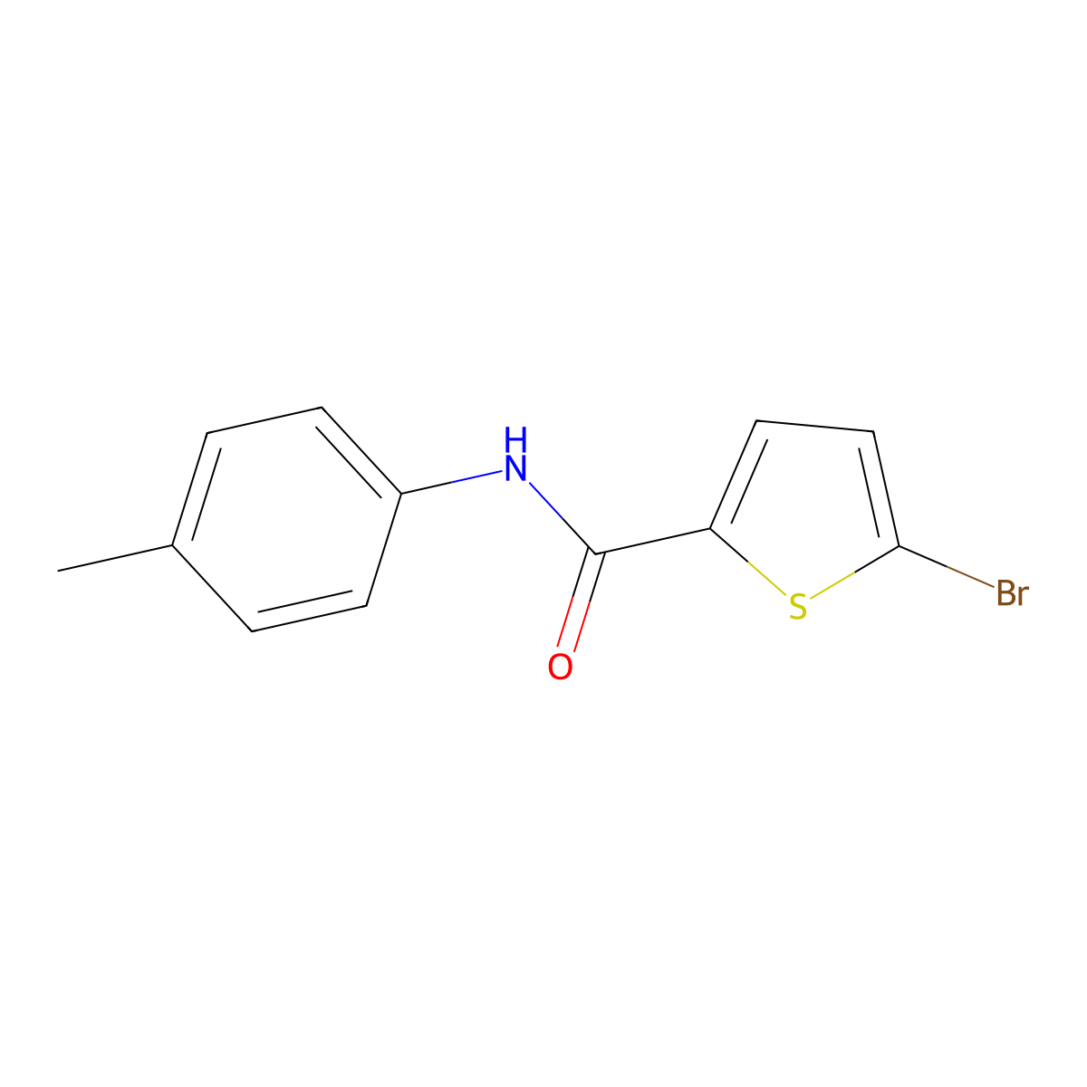 5-bromo-N-(4-methylphenyl)thiophene-2-carboxamide molecular structure, CAS 391223-99-7