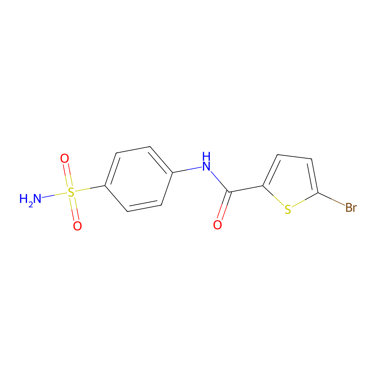 5-bromo-N-(4-sulfamoylphenyl)thiophene-2-carboxamide molecular structure, CAS 391224-03-6