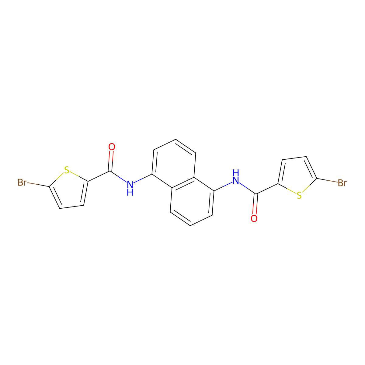 5-bromo-N-[5-[(5-bromothiophene-2-carbonyl)amino]naphthalen-1-yl]thiophene-2-carboxamide molecular structure, CAS 391224-13-8
