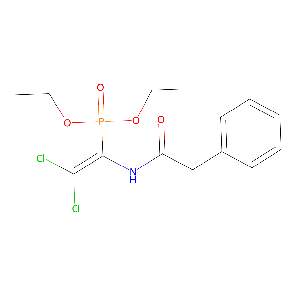 N-(2,2-dichloro-1-diethoxyphosphorylethenyl)-2-phenylacetamide molecular structure, CAS 391225-12-0