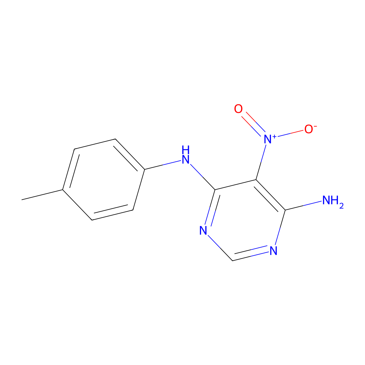 5-nitro-N4-(p-tolyl)pyrimidine-4,6-diamine molecular structure, CAS 391225-25-5