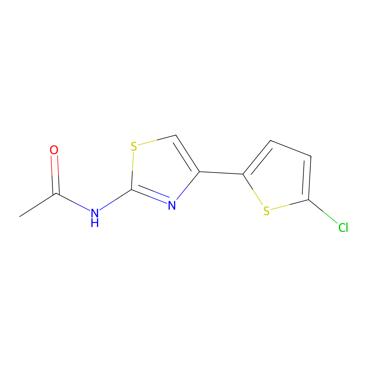 N-[4-(5-chlorothiophen-2-yl)-1,3-thiazol-2-yl]acetamide molecular structure, CAS 391225-31-3