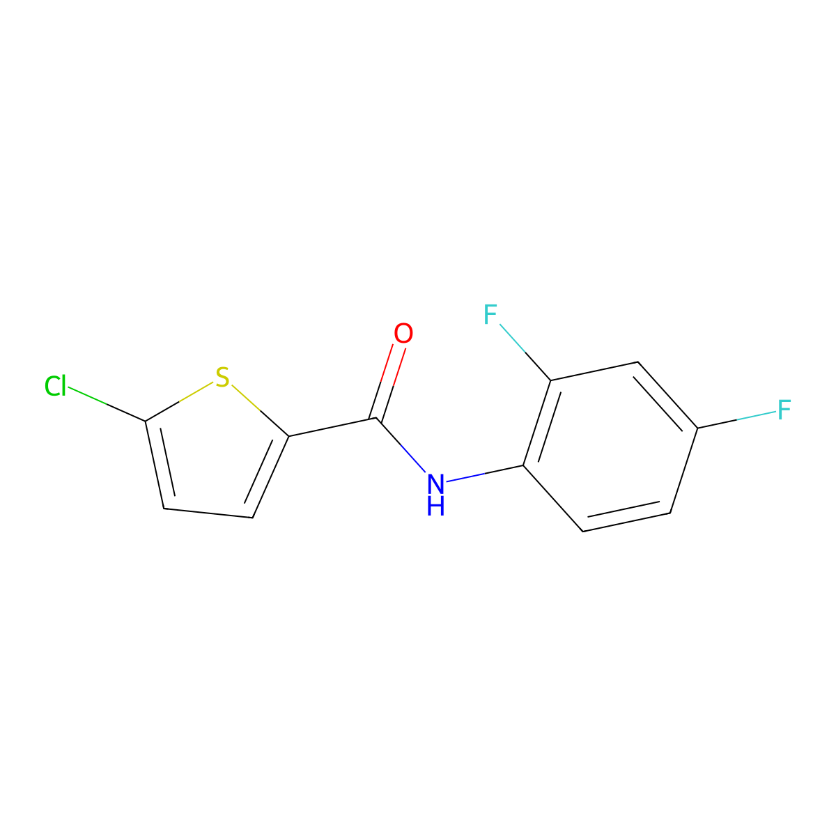 5-chloro-N-(2,4-difluorophenyl)thiophene-2-carboxamide molecular structure, CAS 391225-51-7