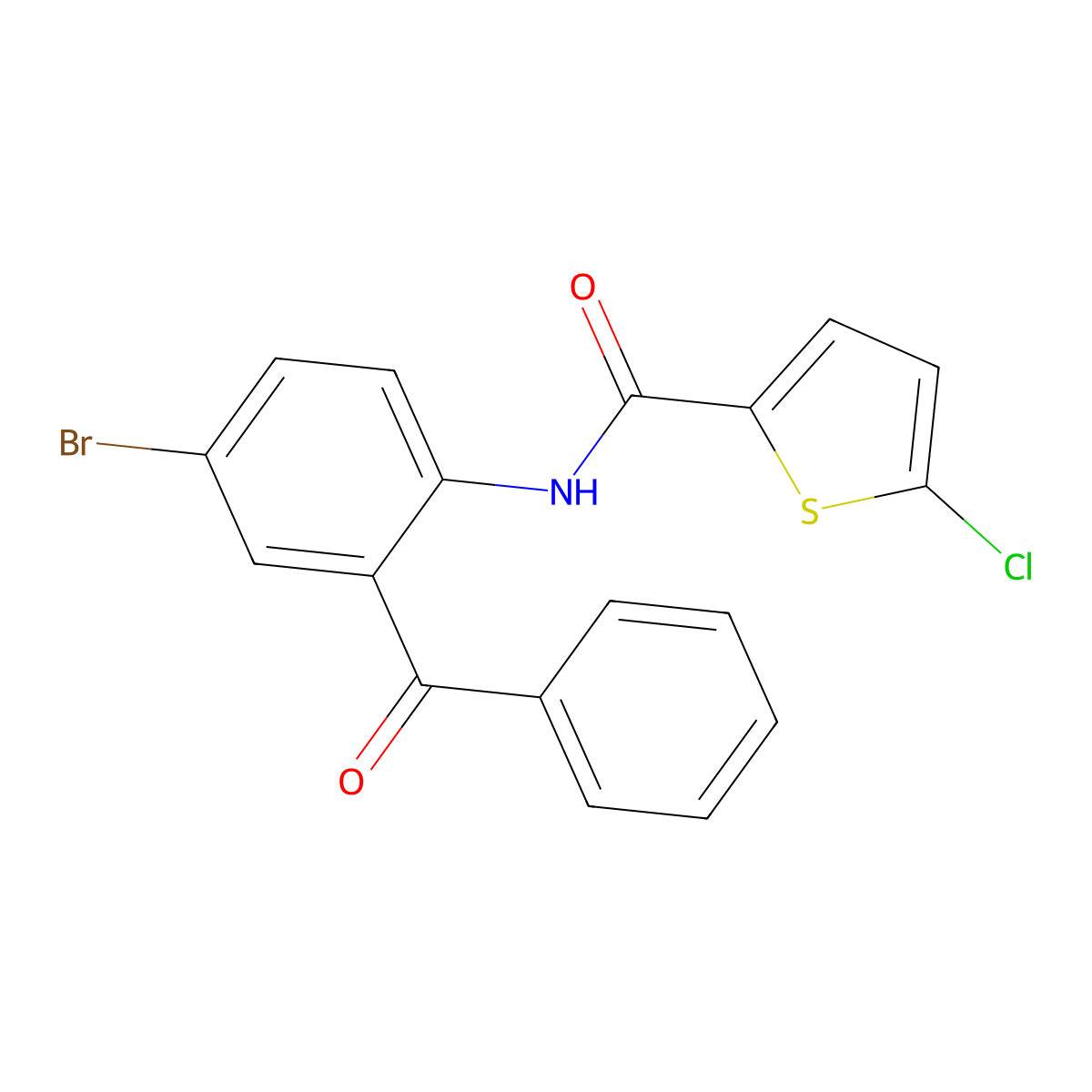 N-(2-benzoyl-4-bromophenyl)-5-chlorothiophene-2-carboxamide molecular structure, CAS 391225-55-1