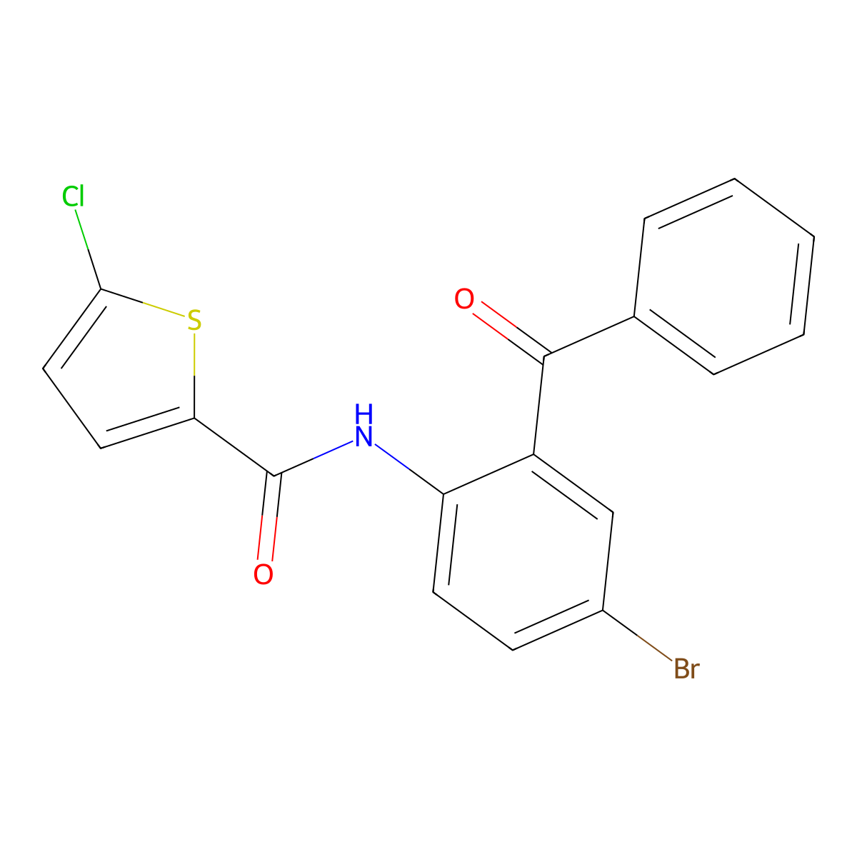 N-(2-benzoyl-4-bromophenyl)-5-chlorothiophene-2-carboxamide molecular structure, CAS 391225-55-1