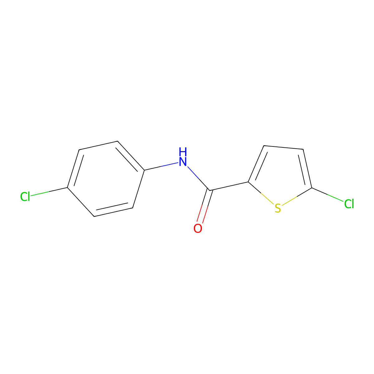 5-chloro-N-(4-chlorophenyl)thiophene-2-carboxamide molecular structure, CAS 391225-60-8