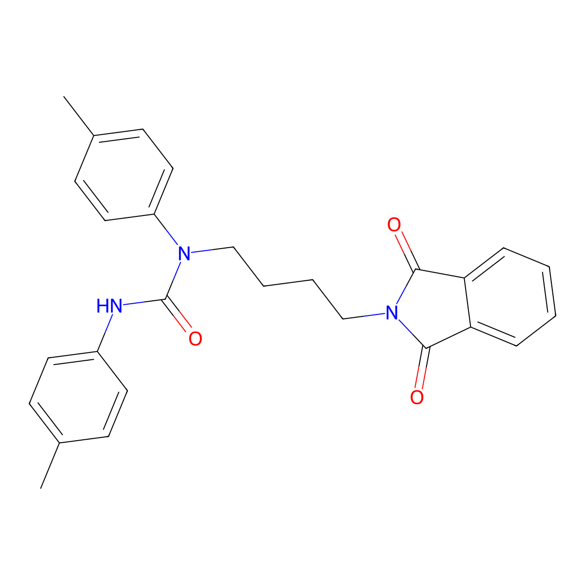 1-(4-(1,3-Dioxoisoindolin-2-yl)butyl)-1,3-di-p-tolylurea molecular structure, CAS 391225-70-0