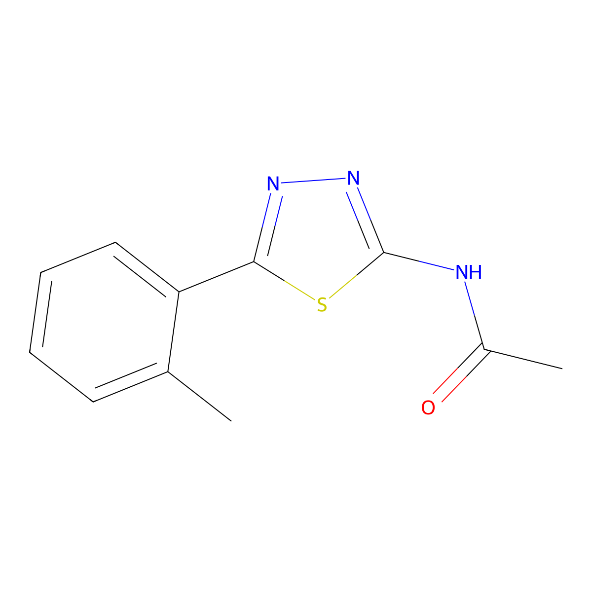 N-[5-(2-Methylphenyl)-1,3,4-thiadiazol-2-yl]acetamide molecular structure, CAS 391225-92-6