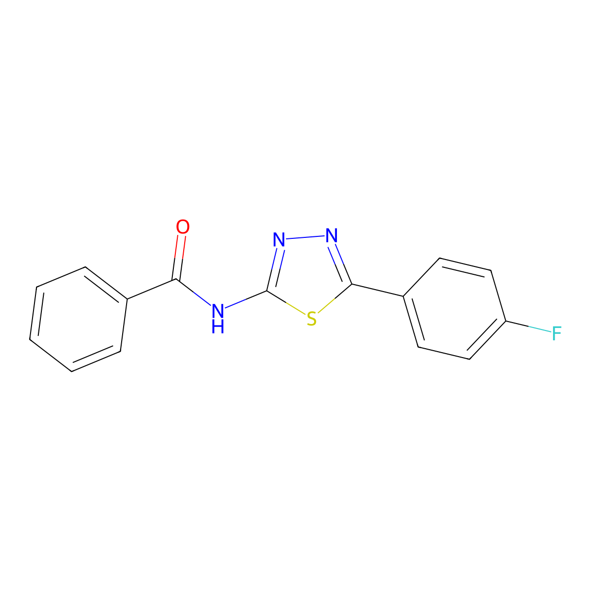 N-[5-(4-fluorophenyl)-1,3,4-thiadiazol-2-yl]benzamide molecular structure, CAS 391226-17-8
