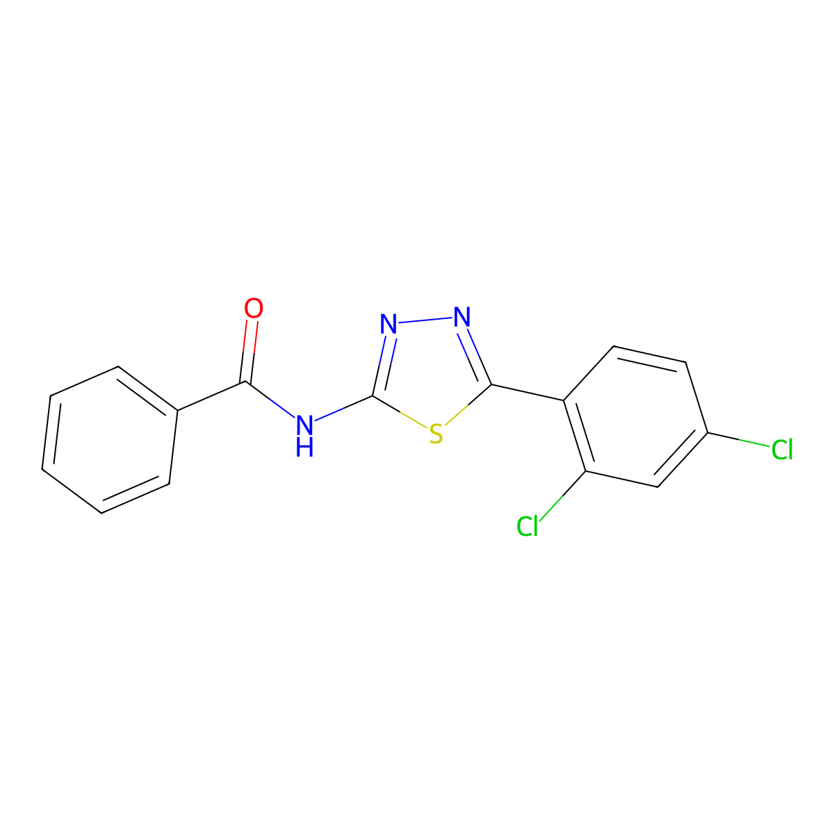 N-[5-(2,4-dichlorophenyl)-1,3,4-thiadiazol-2-yl]benzamide molecular structure, CAS 391226-18-9