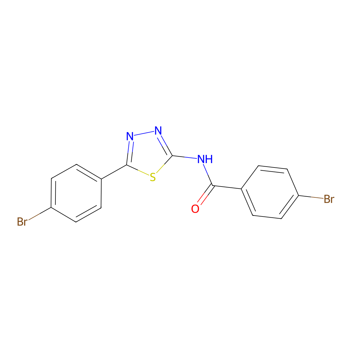 4-bromo-N-[5-(4-bromophenyl)-1,3,4-thiadiazol-2-yl]benzamide molecular structure, CAS 391226-49-6