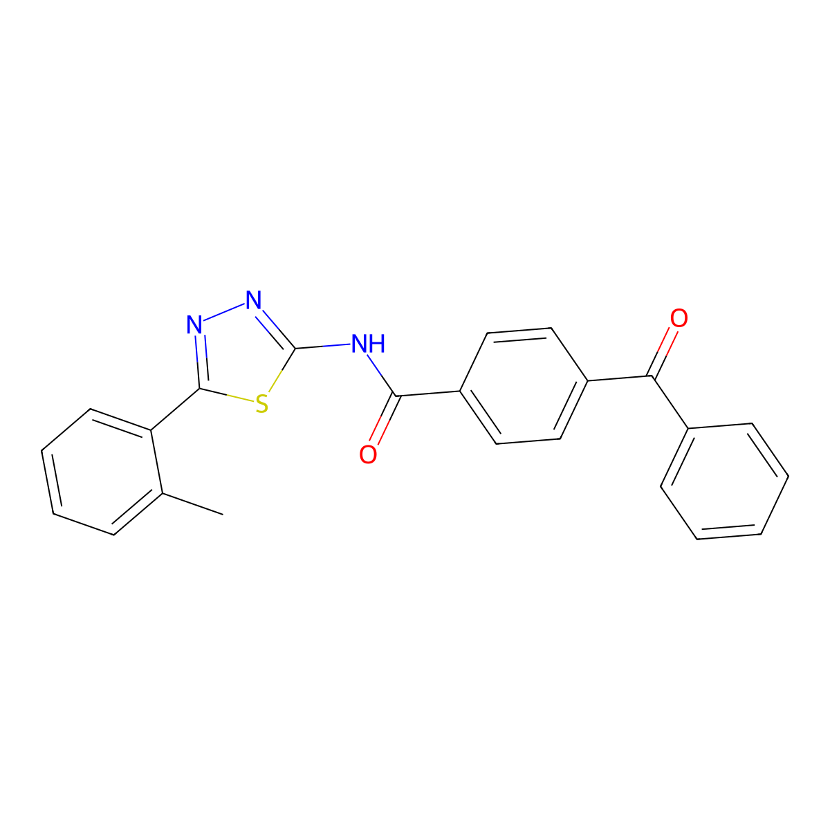 4-benzoyl-N-[5-(2-methylphenyl)-1,3,4-thiadiazol-2-yl]benzamide molecular structure, CAS 391227-61-5