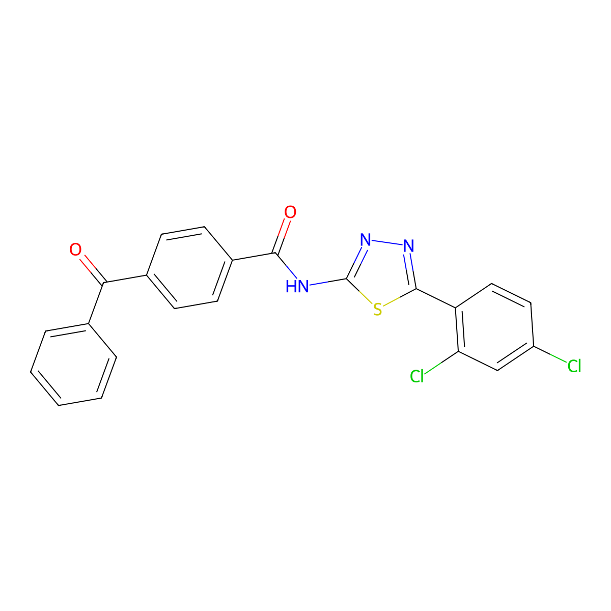 4-benzoyl-N-[5-(2,4-dichlorophenyl)-1,3,4-thiadiazol-2-yl]benzamide molecular structure, CAS 391227-62-6