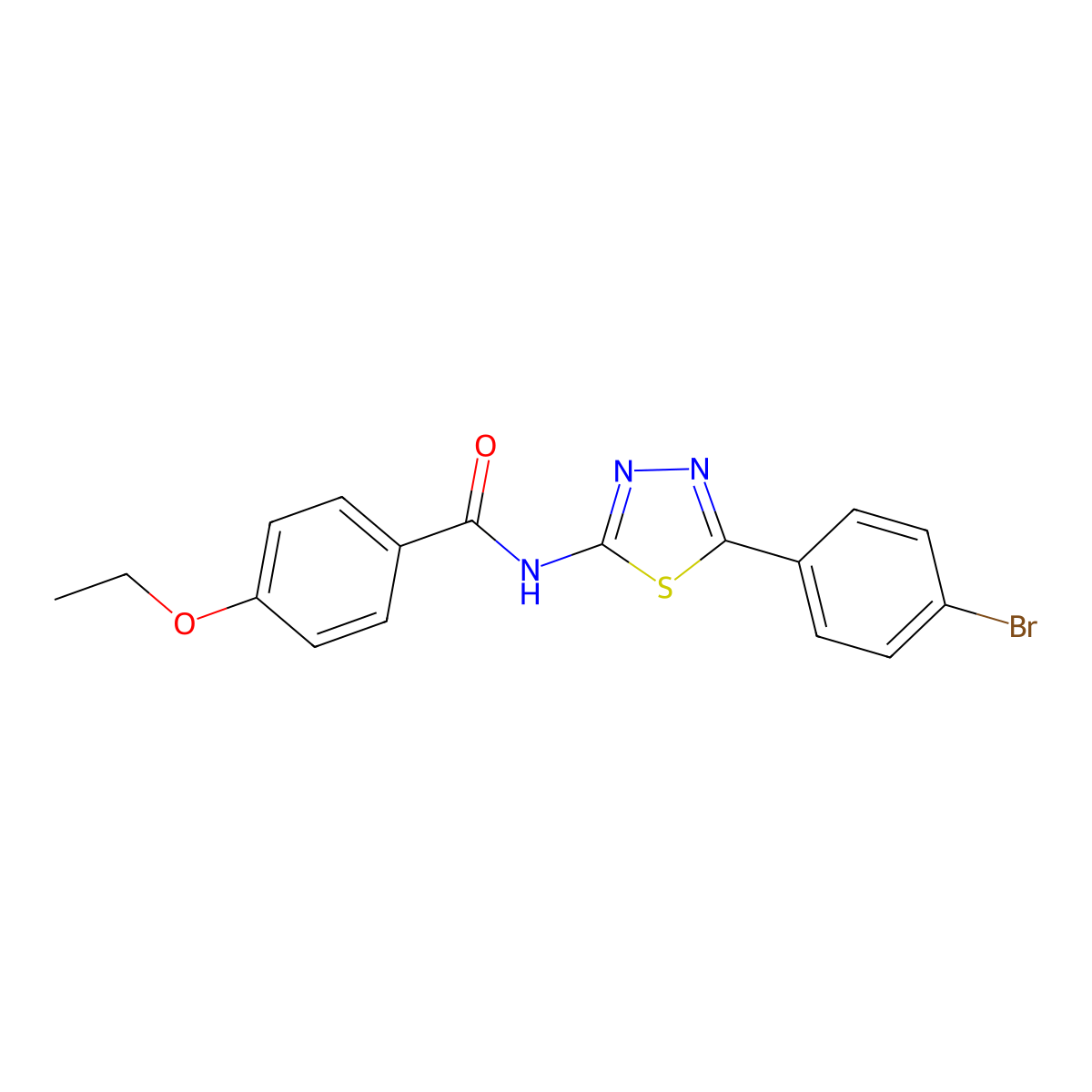 N-[5-(4-bromophenyl)-1,3,4-thiadiazol-2-yl]-4-ethoxybenzamide molecular structure, CAS 391228-01-6