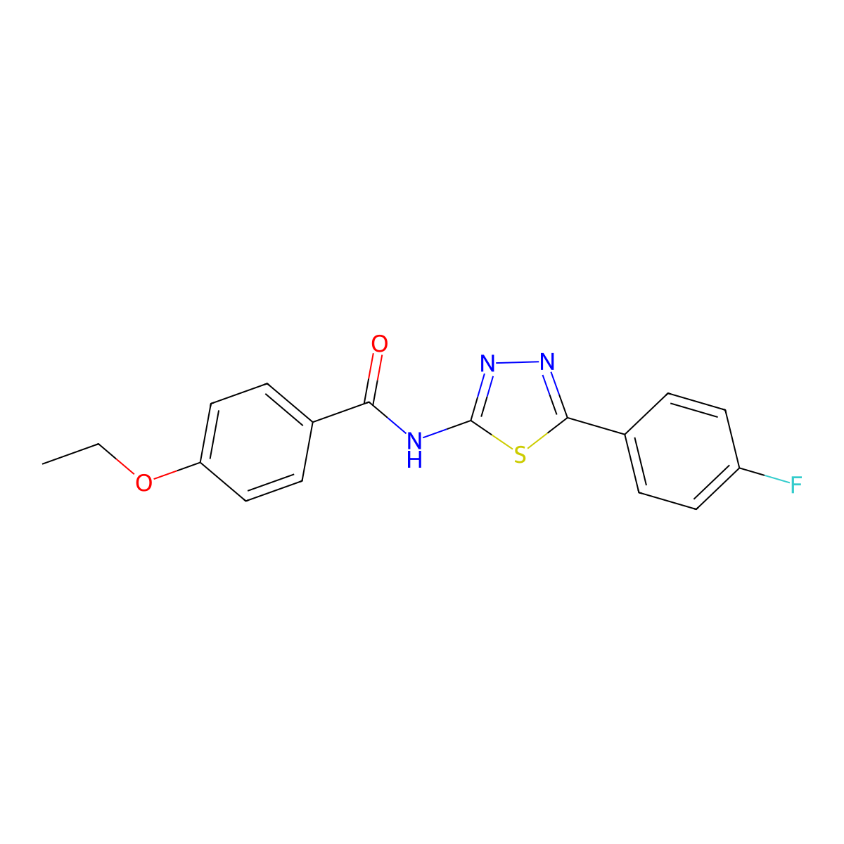 4-ethoxy-N-[5-(4-fluorophenyl)-1,3,4-thiadiazol-2-yl]benzamide molecular structure, CAS 391228-05-0