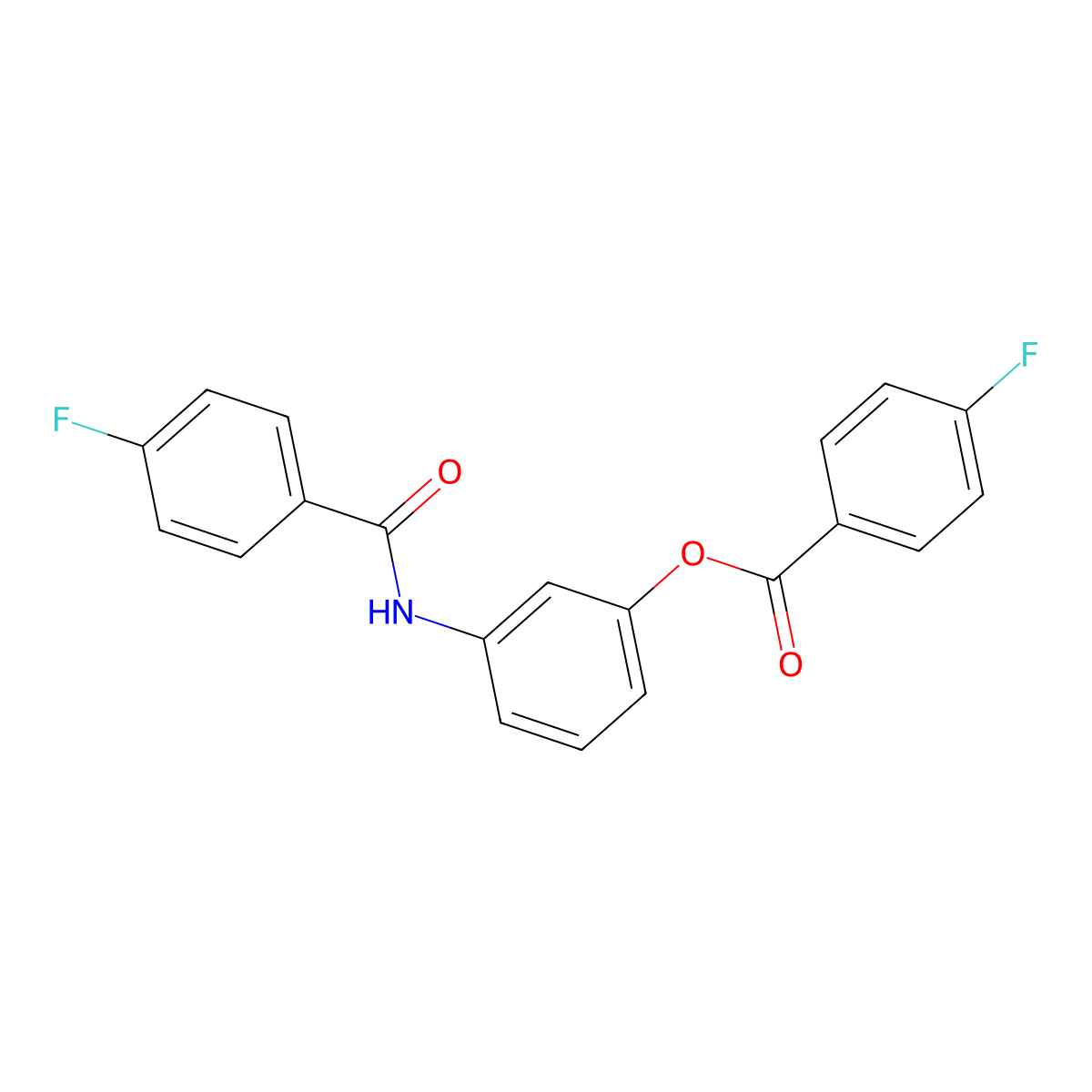 3-(4-Fluorobenzamido)phenyl 4-fluorobenzoate molecular structure, CAS 391228-36-7