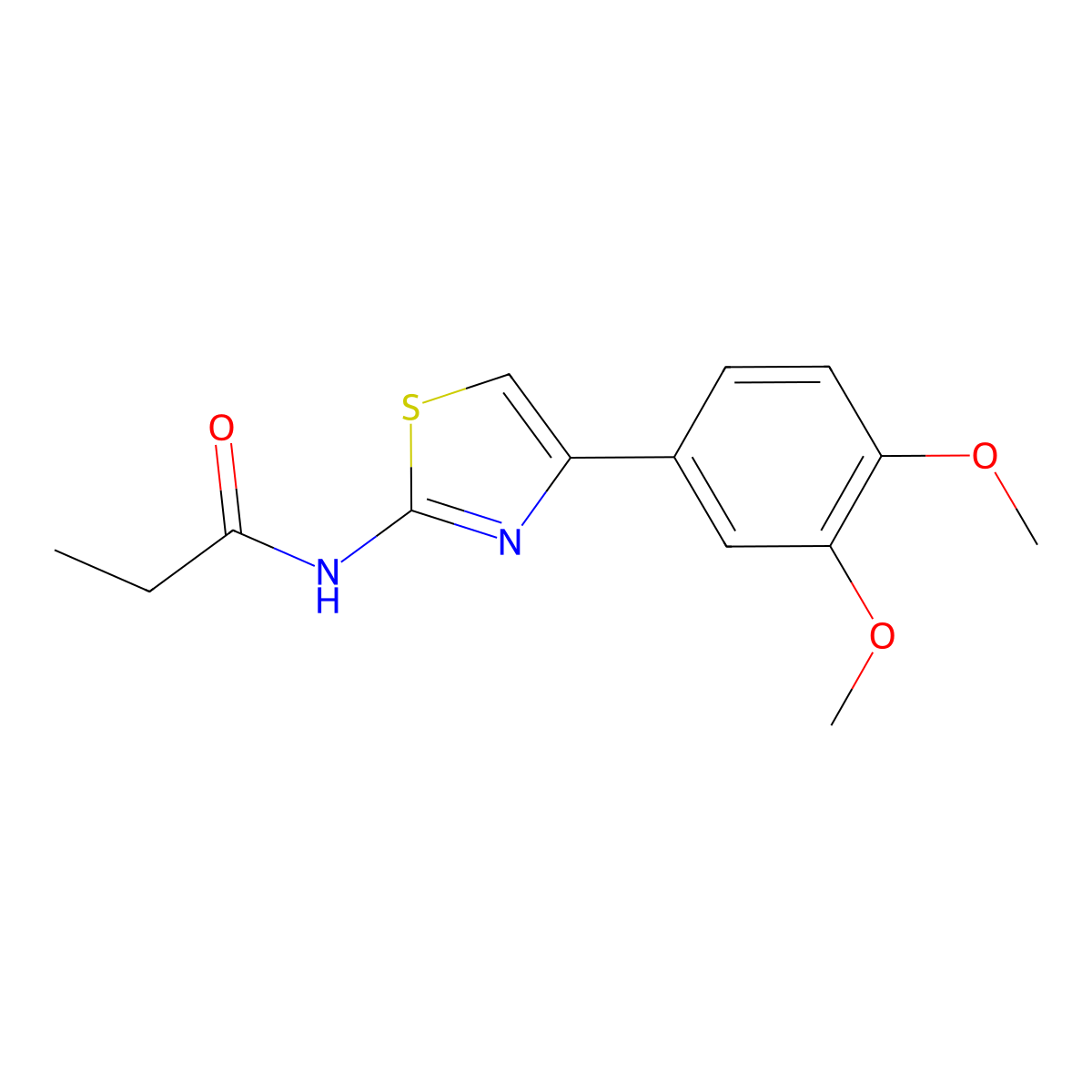 N-[4-(3,4-dimethoxyphenyl)-1,3-thiazol-2-yl]propanamide molecular structure, CAS 391228-49-2