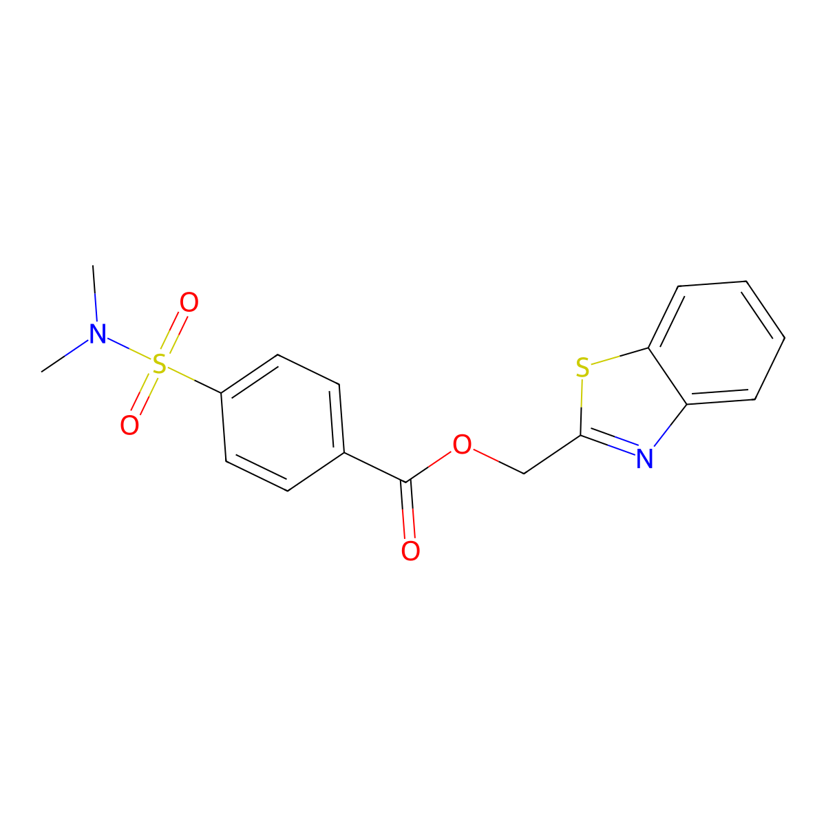 1,3-Benzothiazol-2-ylmethyl 4-(dimethylsulfamoyl)benzoate molecular structure, CAS 391228-55-0