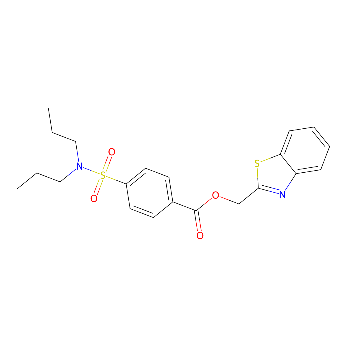 1,3-Benzothiazol-2-ylmethyl 4-(dipropylsulfamoyl)benzoate molecular structure, CAS 391228-56-1
