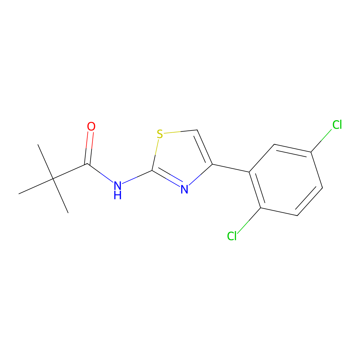 N-[4-(2,5-dichlorophenyl)-1,3-thiazol-2-yl]-2,2-dimethylpropanamide molecular structure, CAS 391228-64-1