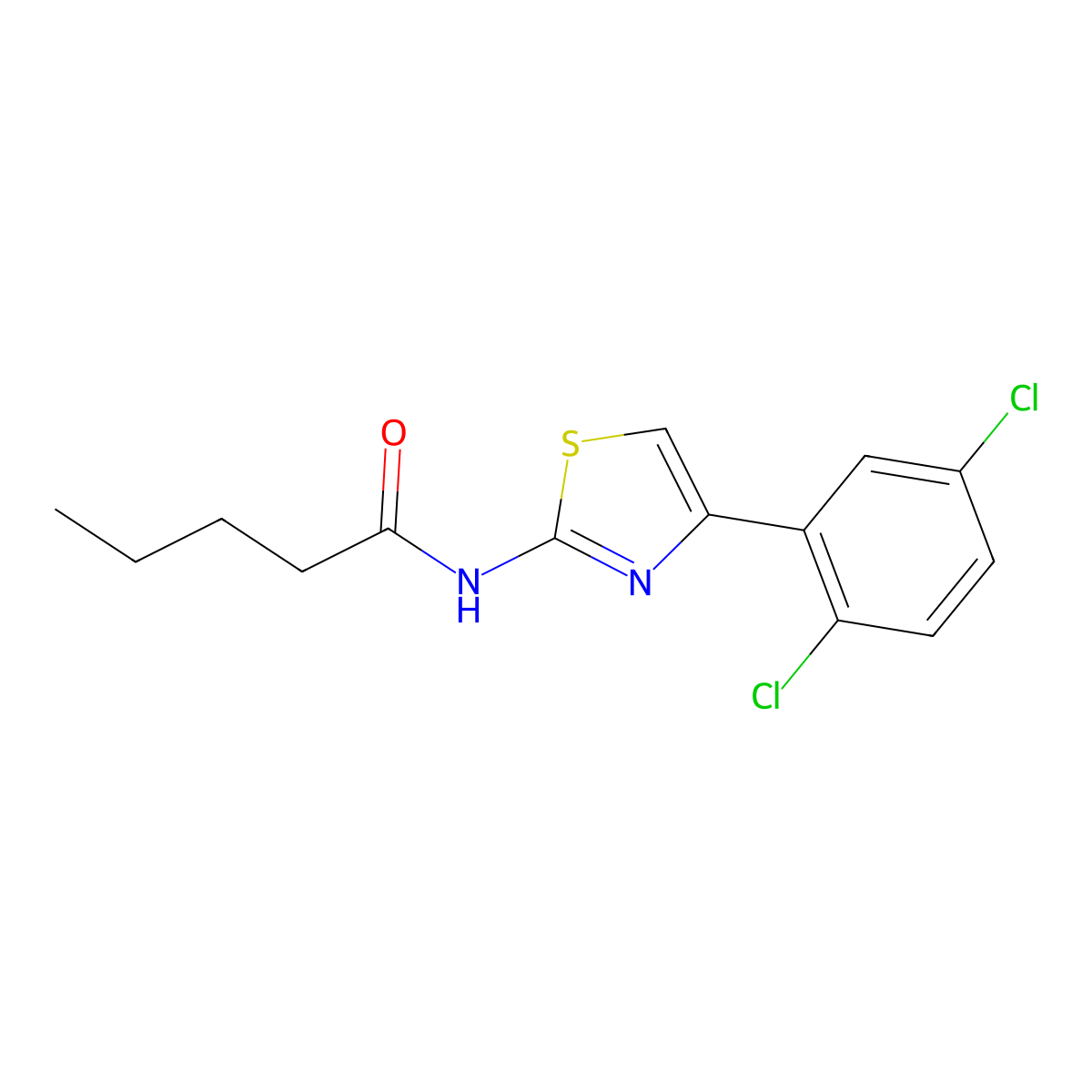 N-[4-(2,5-dichlorophenyl)-1,3-thiazol-2-yl]pentanamide molecular structure, CAS 391228-65-2