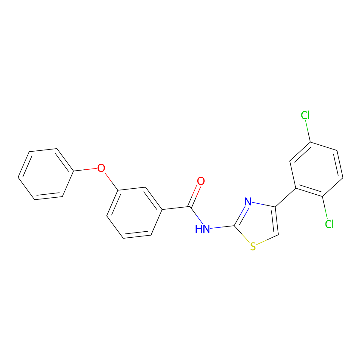 N-[4-(2,5-dichlorophenyl)-1,3-thiazol-2-yl]-3-phenoxybenzamide molecular structure, CAS 391228-66-3