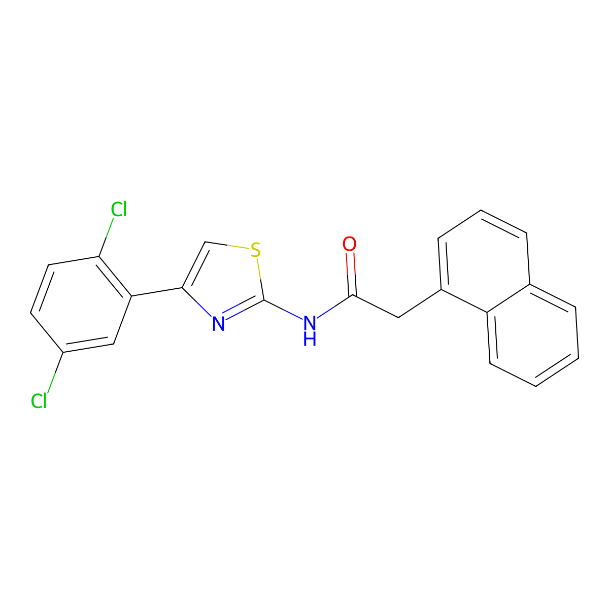 N-(4-(2,5-dichlorophenyl)thiazol-2-yl)-2-(naphthalen-1-yl)acetamide molecular structure, CAS 391228-67-4