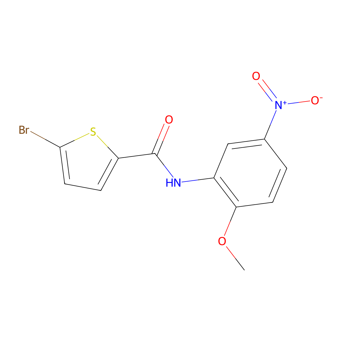 5-bromo-N-(2-methoxy-5-nitrophenyl)thiophene-2-carboxamide molecular structure, CAS 391228-82-3