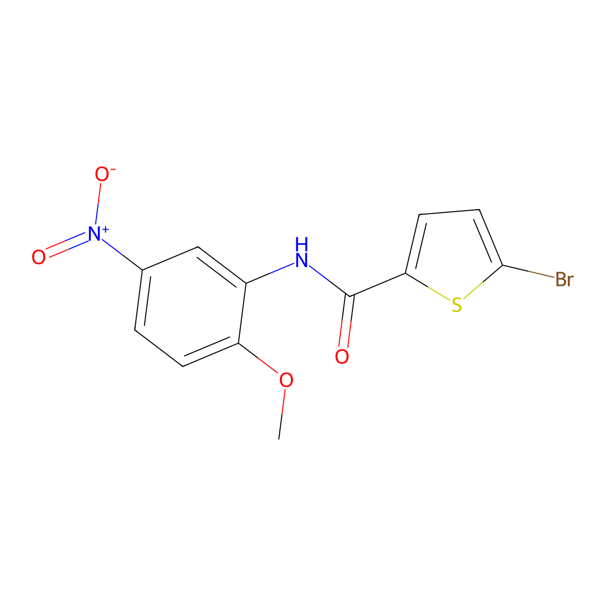 5-bromo-N-(2-methoxy-5-nitrophenyl)thiophene-2-carboxamide molecular structure, CAS 391228-82-3