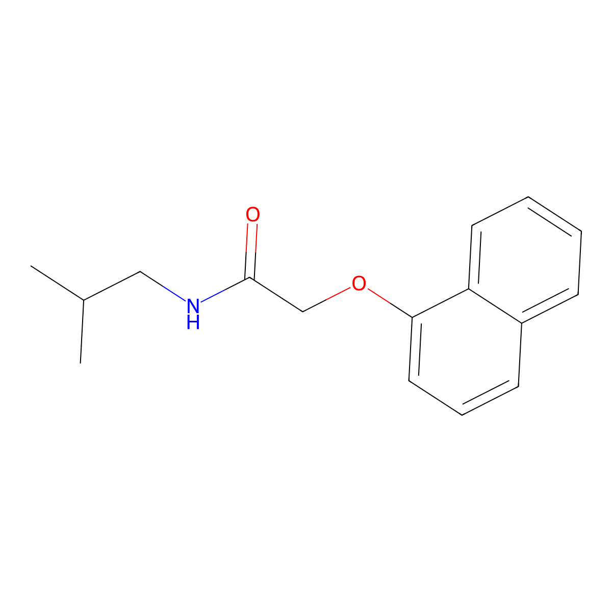 N-isobutyl-2-(1-naphthyloxy)acetamide molecular structure, CAS 391229-05-3