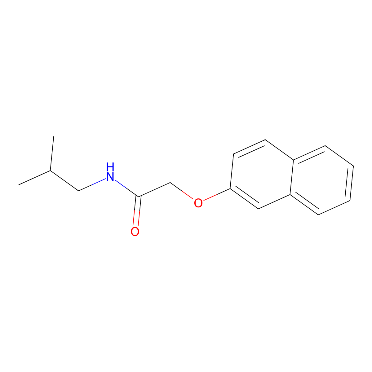 N-isobutyl-2-(2-naphthyloxy)acetamide molecular structure, CAS 391229-13-3