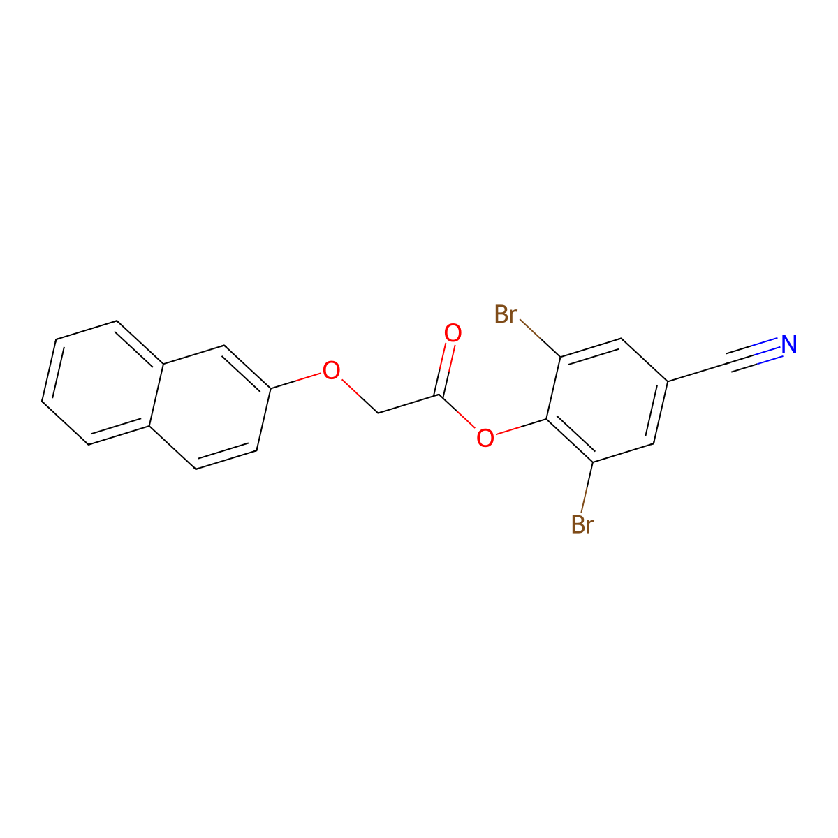 2,6-Dibromo-4-cyanophenyl 2-(naphthalen-2-yloxy)acetate molecular structure, CAS 391229-16-6